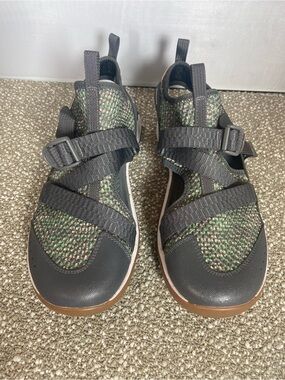 Chaco Women’s Odyssey Strap Knit Sport Sandals in Green-Grey Pre-Owned,Size 11